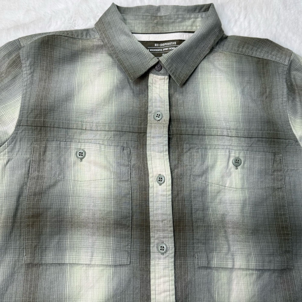 REI Coop Plaid Wallace Lake Flannel‎ ButtonUp Shirt Women XL Organic Cotton Fall - Picture 6 of 14